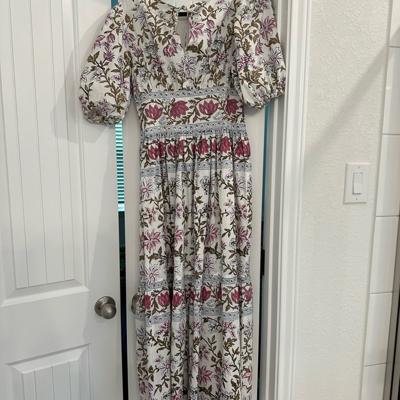 Floral Maxi Dress with Pink and Purple Accents - Picture 7 of 7